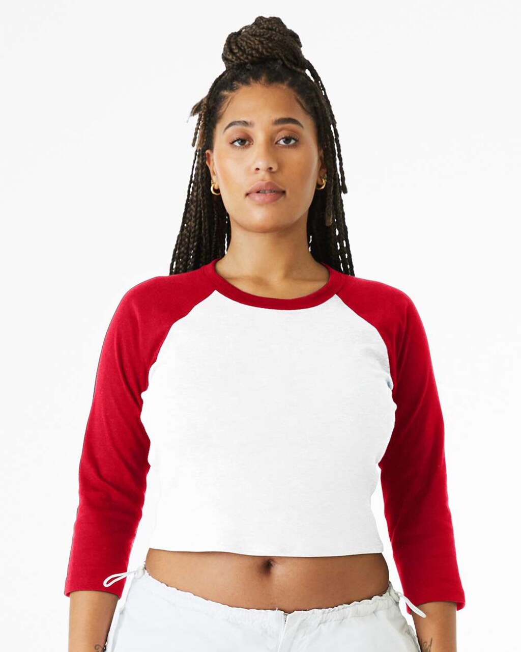 BELLA+CANVAS Micro Rib 3/4 Raglan Sleeve Baby Tee for Kids Casual Wear, Soft Cotton Blend Everyday Comfort Top